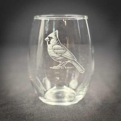 Cardinal Vintage Style - 15 oz Stemless Wine Glass (In Store)