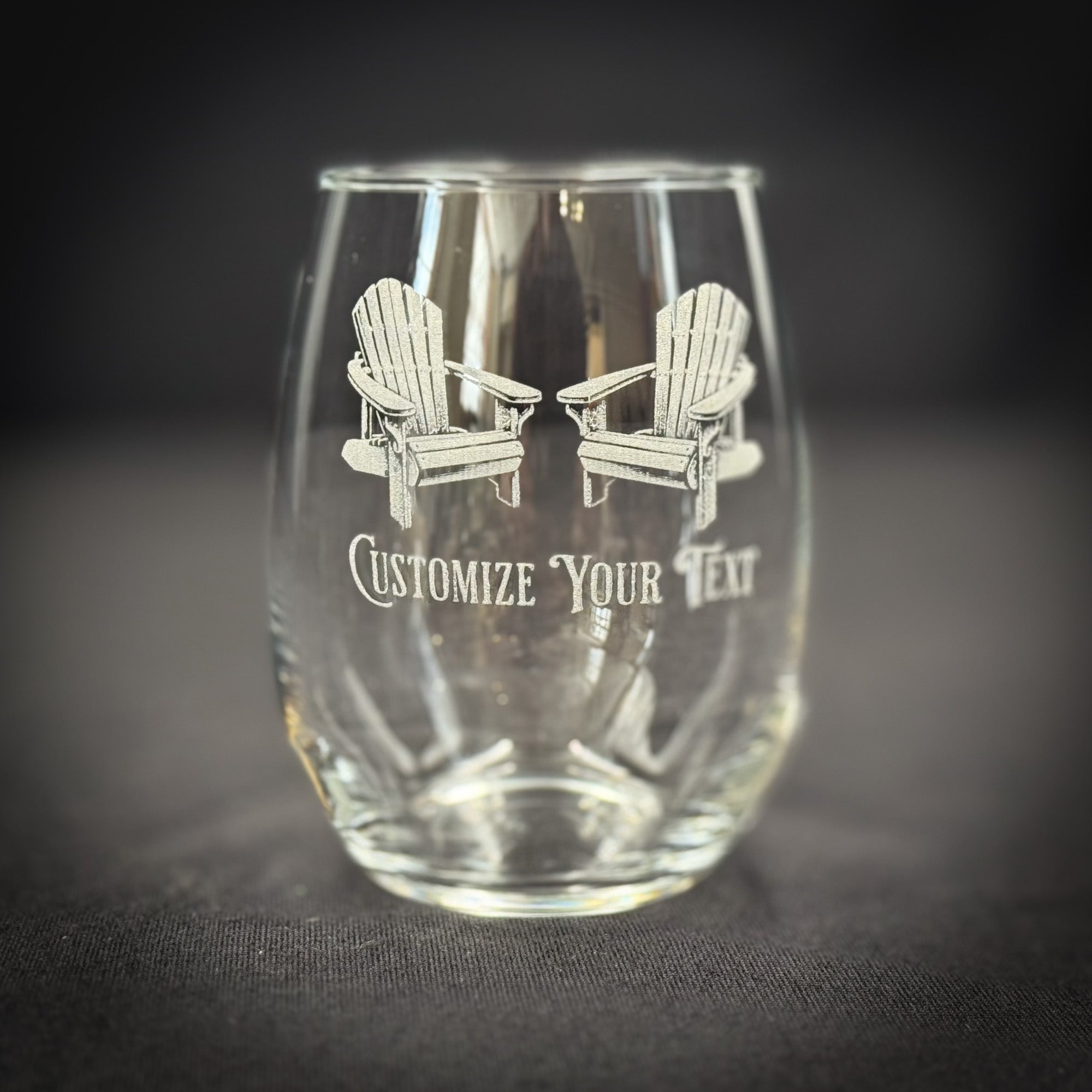 Adirondack Chairs Vintage 15 oz Stemless Wine Glass