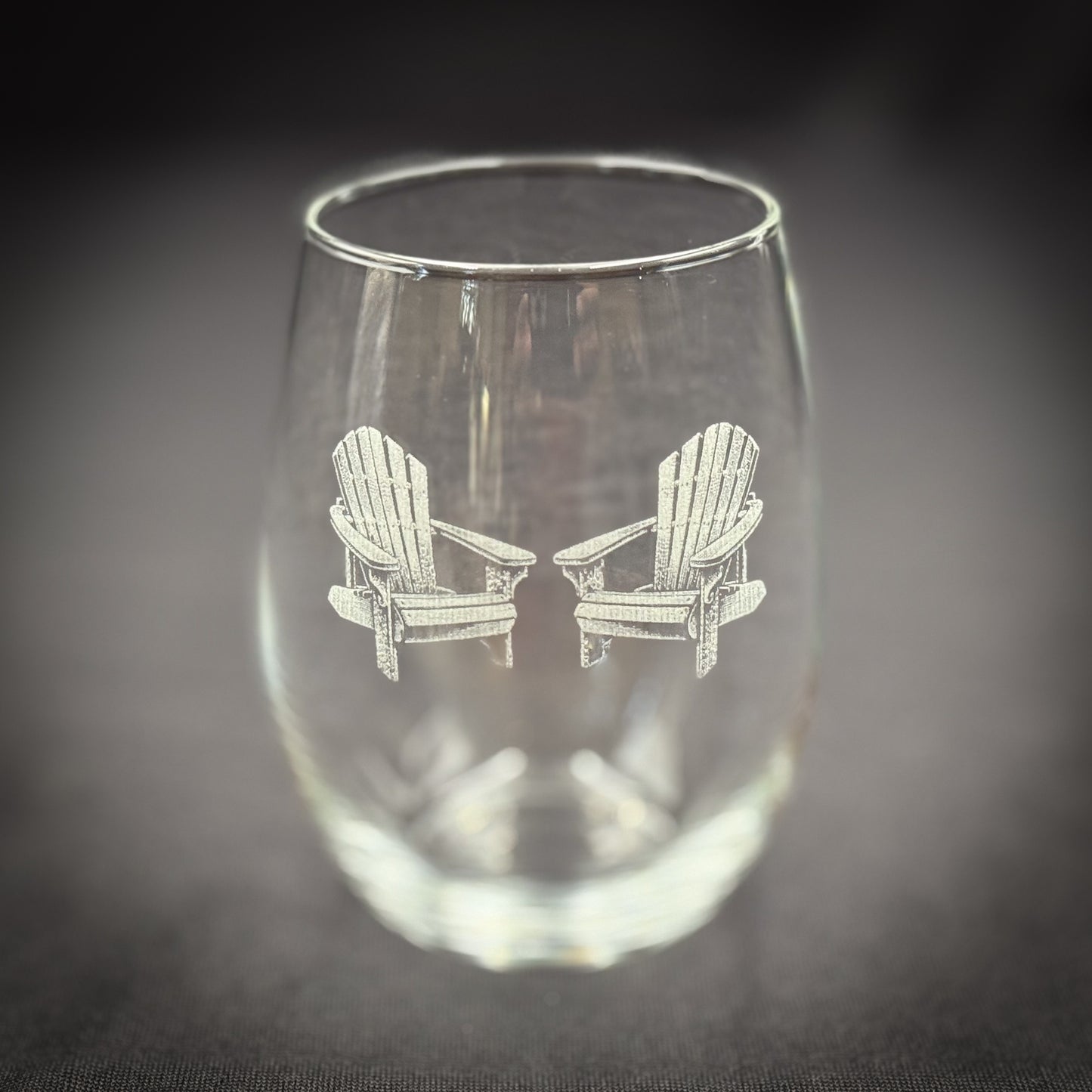 Adirondack Chairs Vintage 15 oz Stemless Wine Glass
