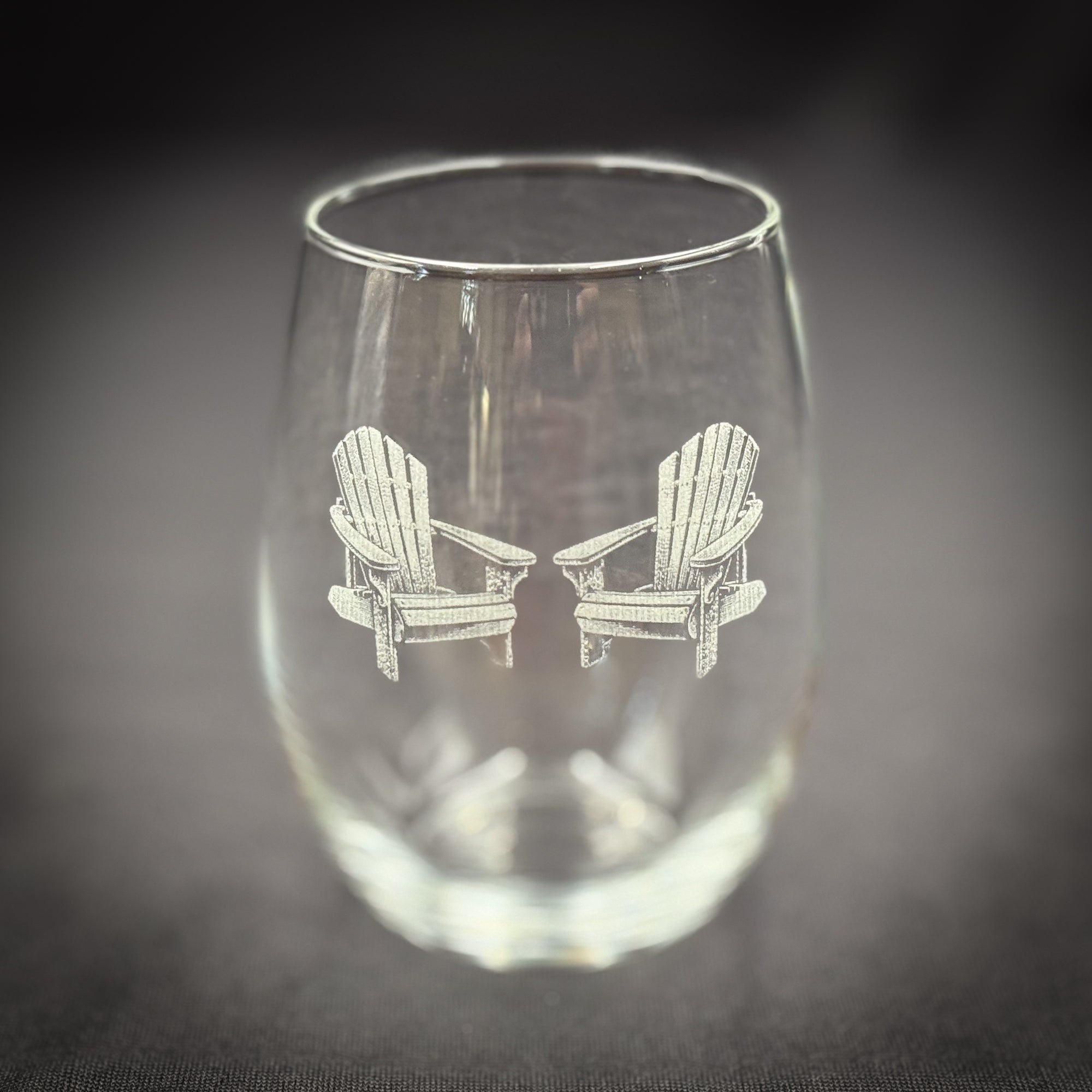 Adirondack Chairs Vintage 15 oz Stemless Wine Glass