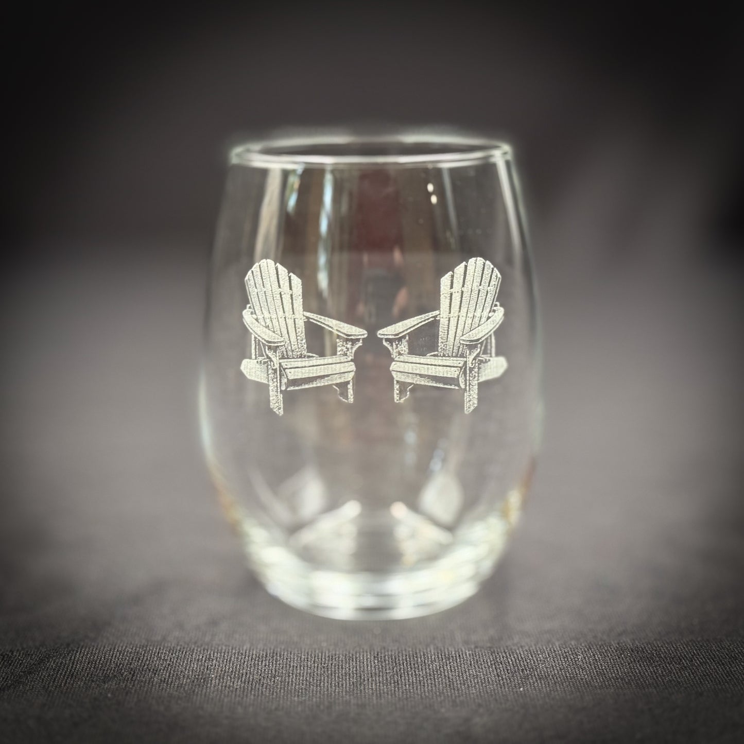 Adirondack Chairs Vintage 15 oz Stemless Wine Glass
