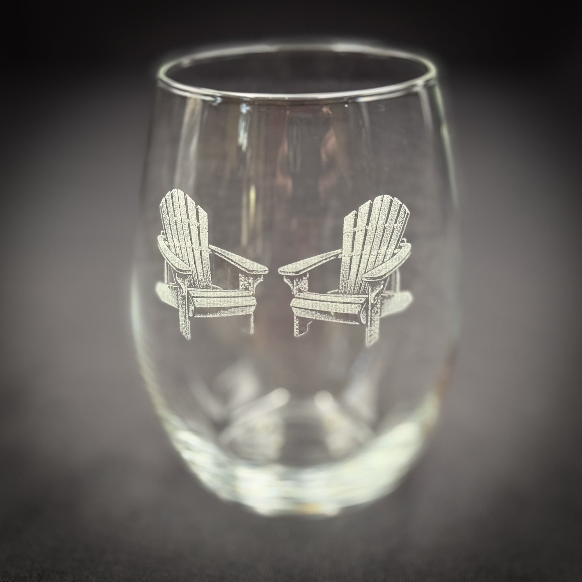 Adirondack Chairs Vintage 15 oz Stemless Wine Glass