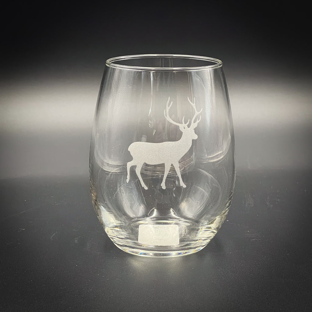 Deer - 15 oz Stemless Wine Glass