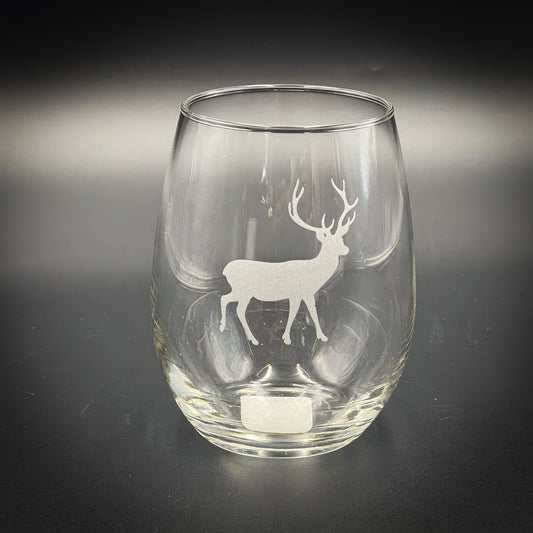 Deer - 15 oz Stemless Wine Glass