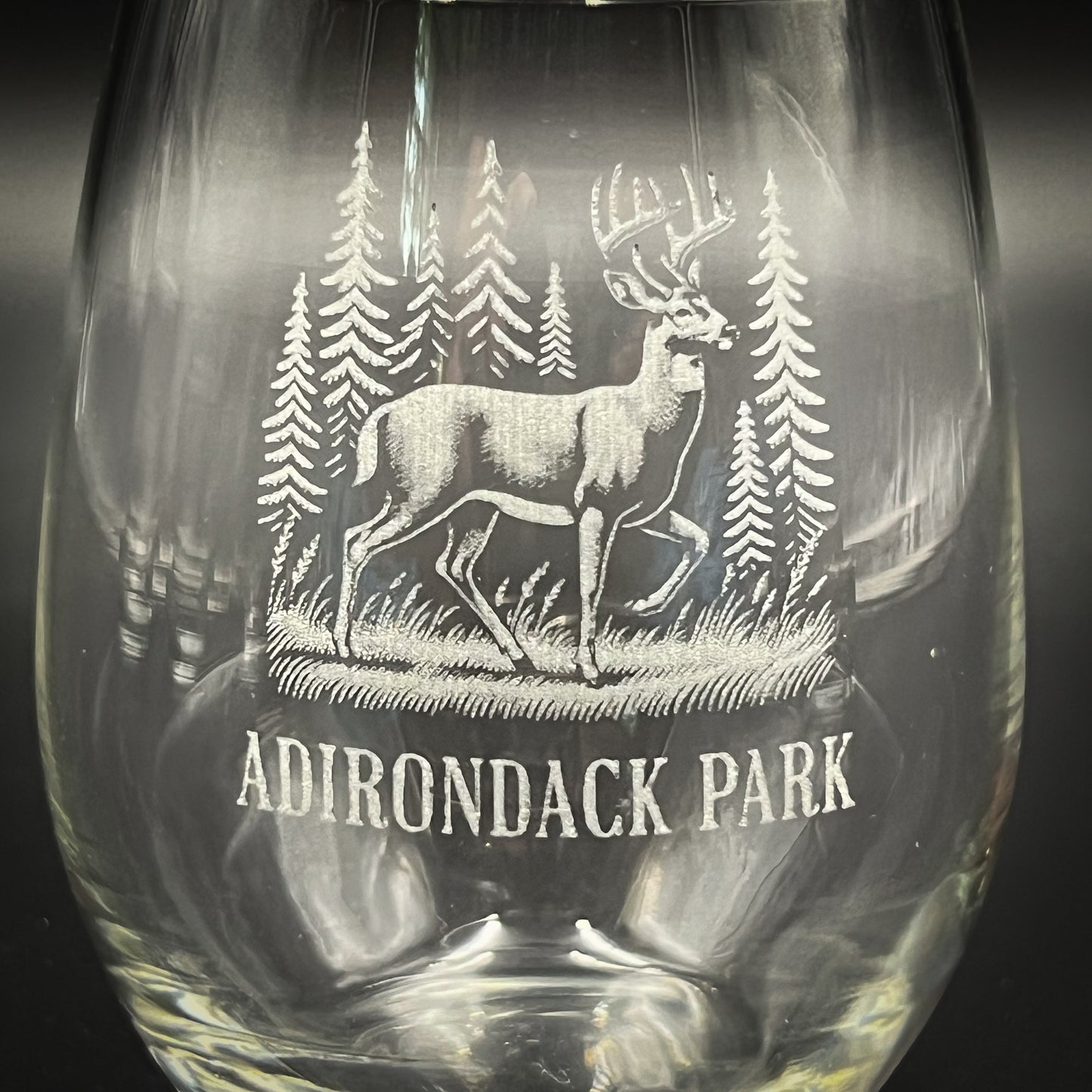 Deer in a Forest - 15 oz Stemless Wine Glass