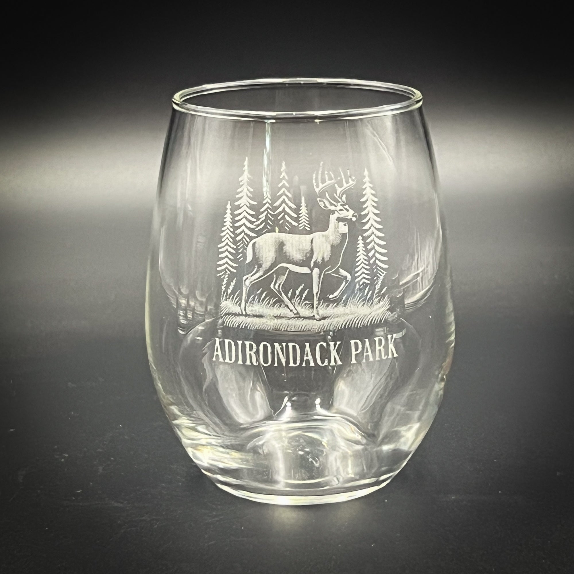 Deer in a Forest - 15 oz Stemless Wine Glass