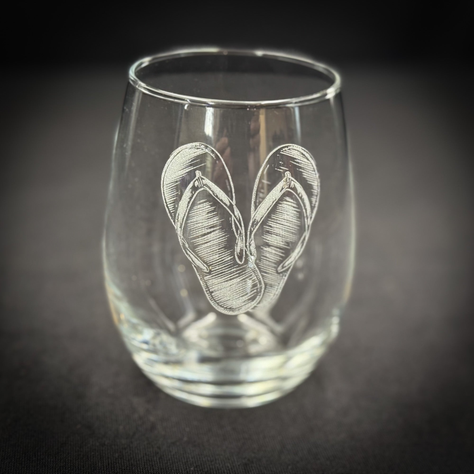 Flip Flops - 15 oz Stemless Wine Glass