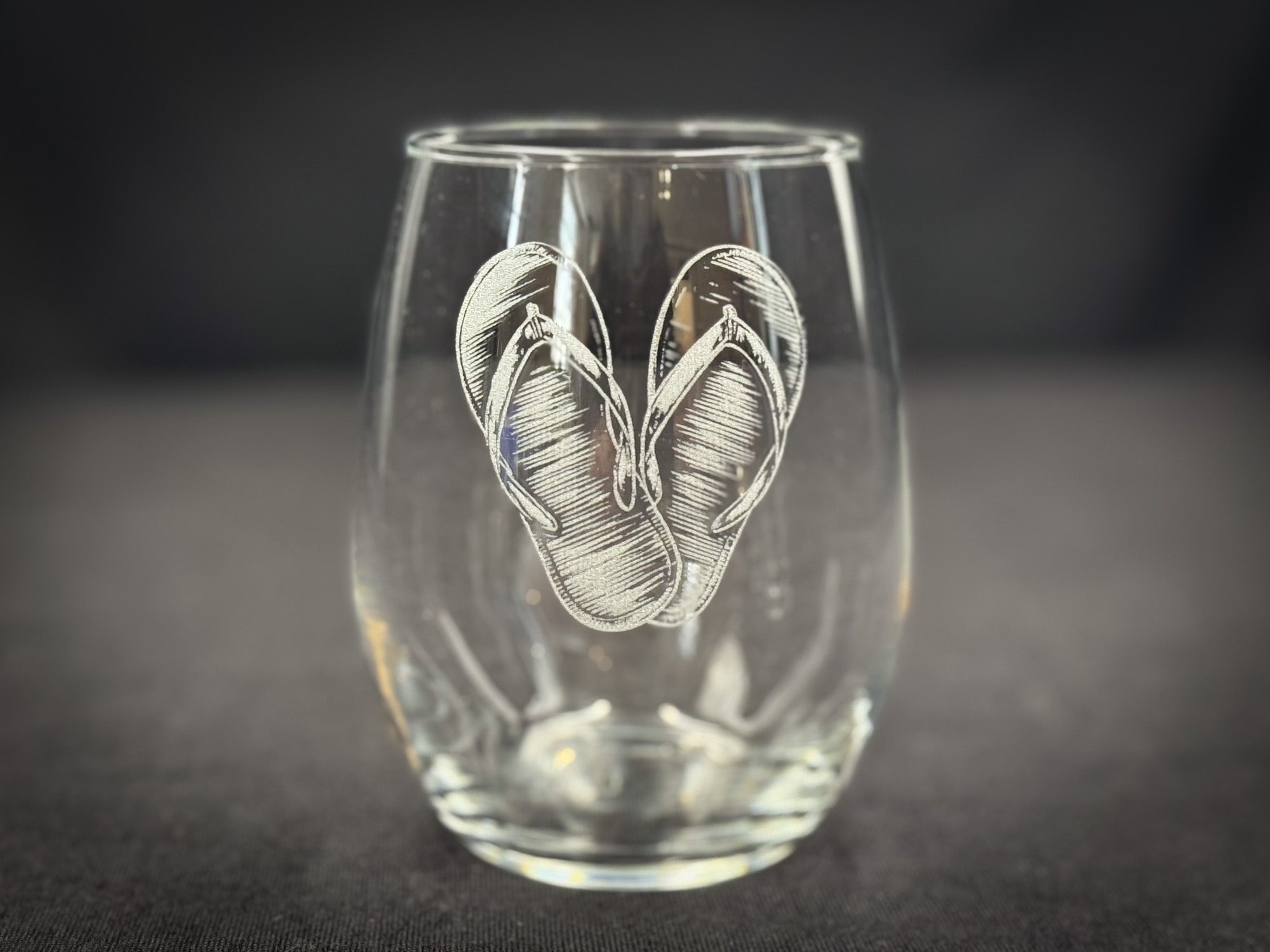 Flip Flops - 15 oz Stemless Wine Glass