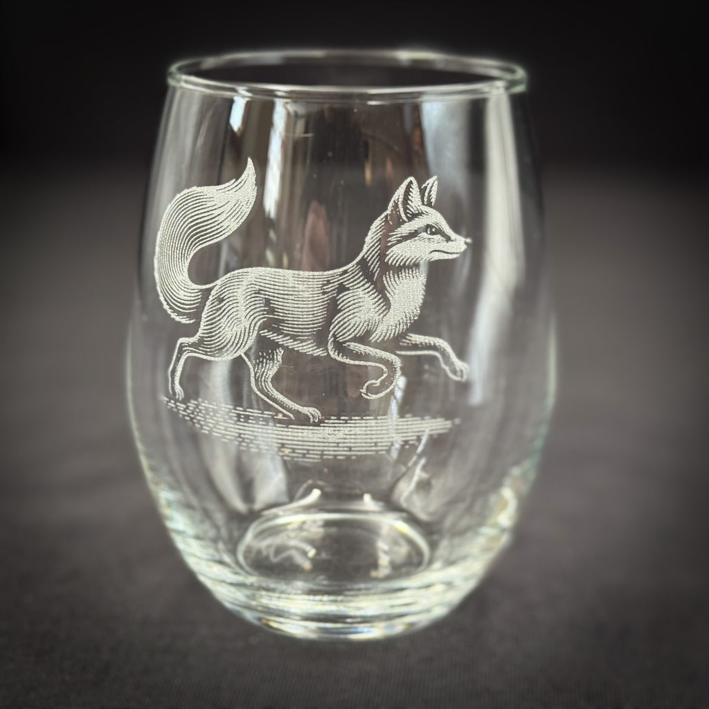 Fox Vintage Style - Stemless Wine Glasses