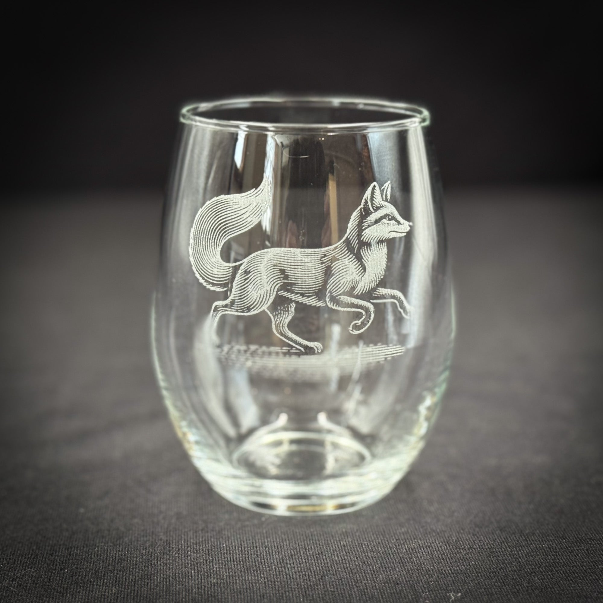 Fox Vintage Style - Stemless Wine Glasses
