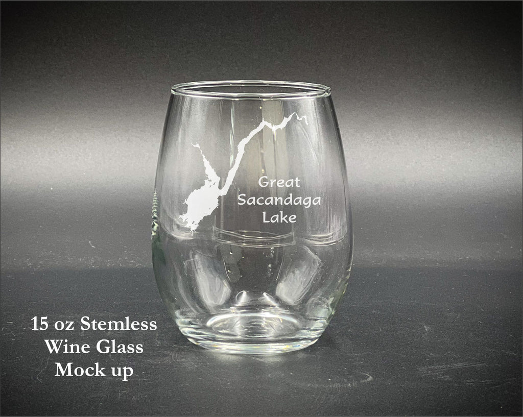 Great Sacandaga Lake New York - 15 oz Stemless Wine Glass
