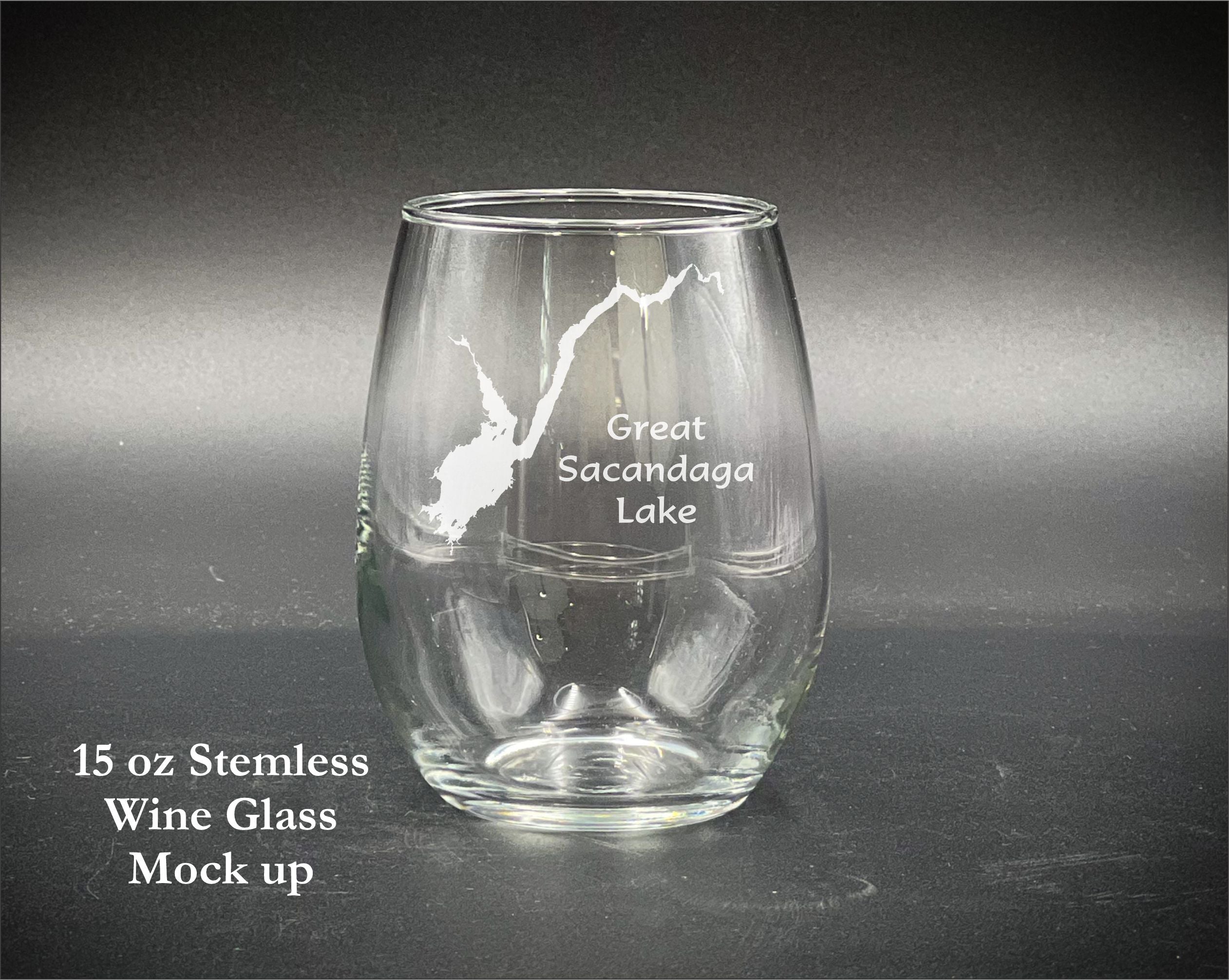 Great Sacandaga Lake New York - 15 oz Stemless Wine Glass