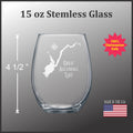 Make My Lake Vintage 15 oz Stemless Wine Glass