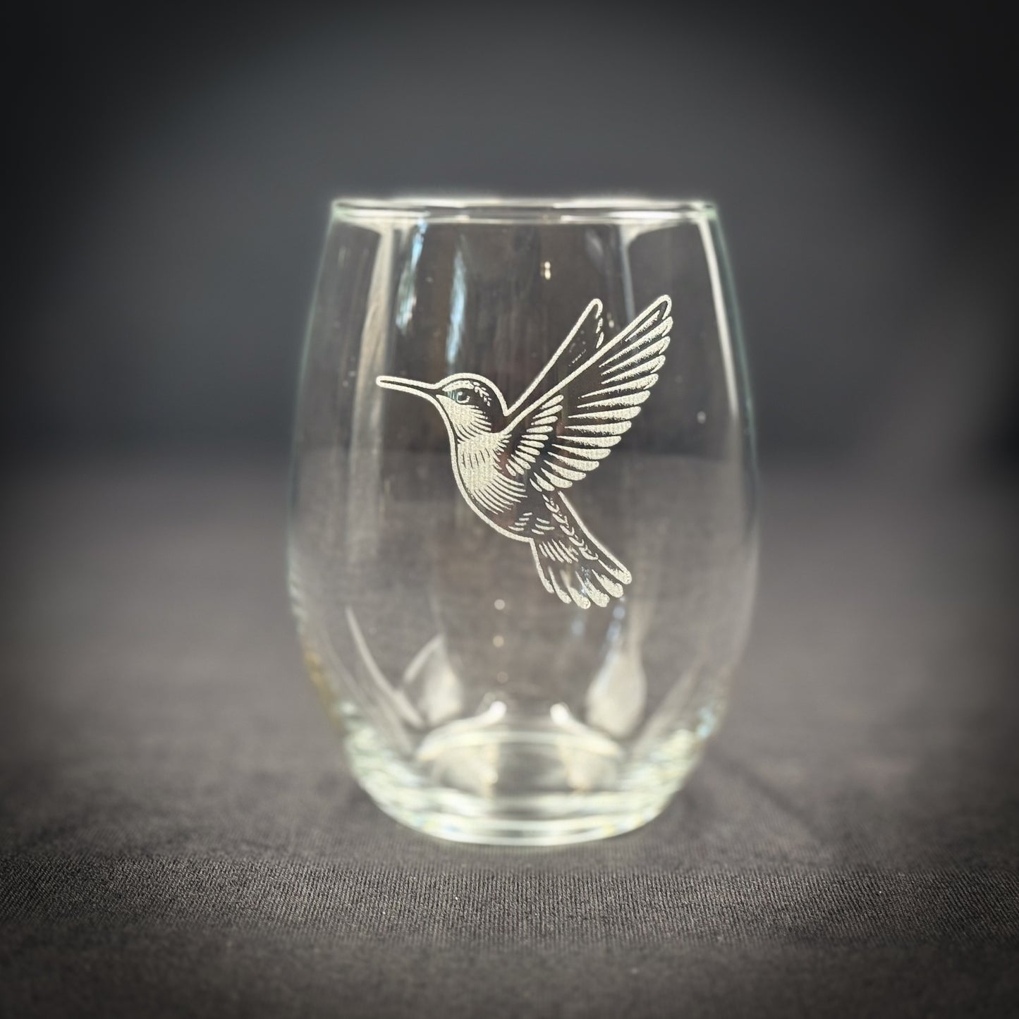 Hummingbird - 15 oz Stemless Wine Glass