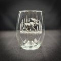 Moose in a Forest - 15 oz Stemless Wine Glass