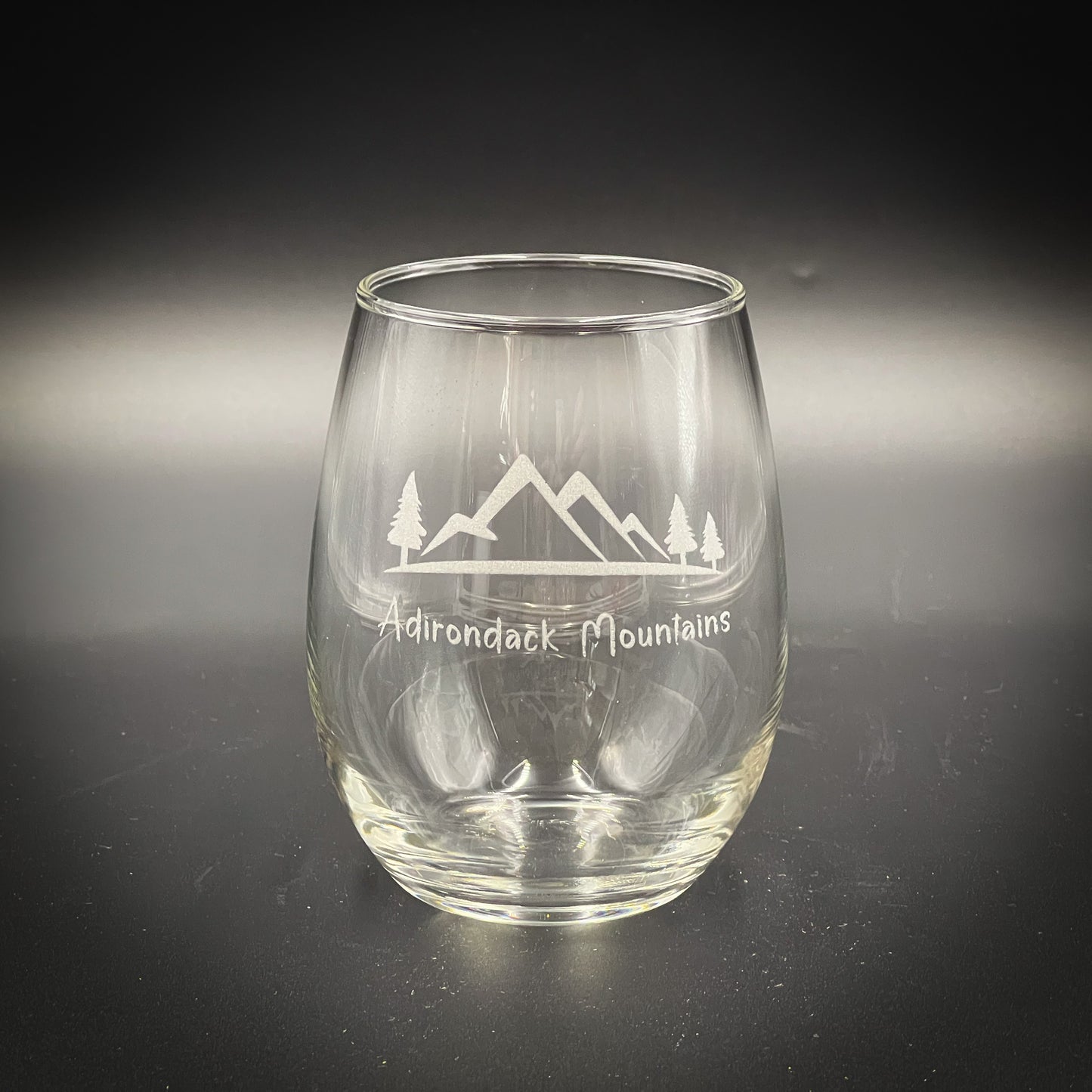 Mountains and Trees Scene1 - Stemless Wine Glasses