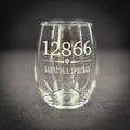 Your Zip Code 15 oz Stemless Wine Glass