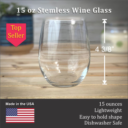Blue Heron 15 oz Stemless Wine Glass