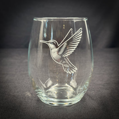 Hummingbird - 21 oz Stemless Wine Glass