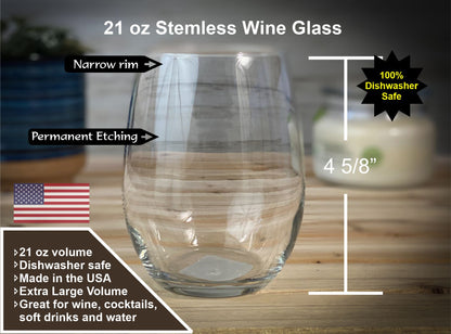 Tracks We Leave  - 21 oz stemless wine glass