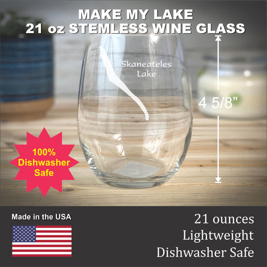 Make My Lake 21 oz Stemless Wine Glass