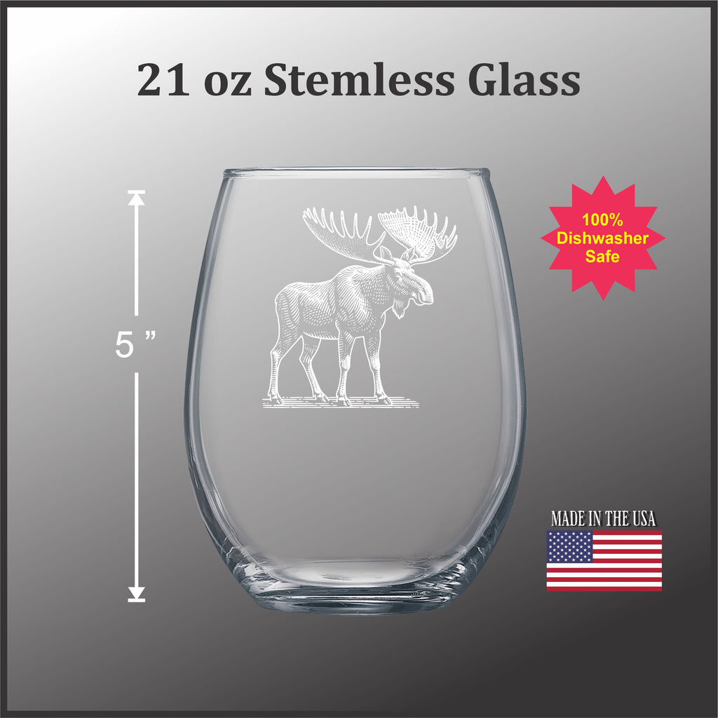 Moose - 21 oz Stemless Wine Glass