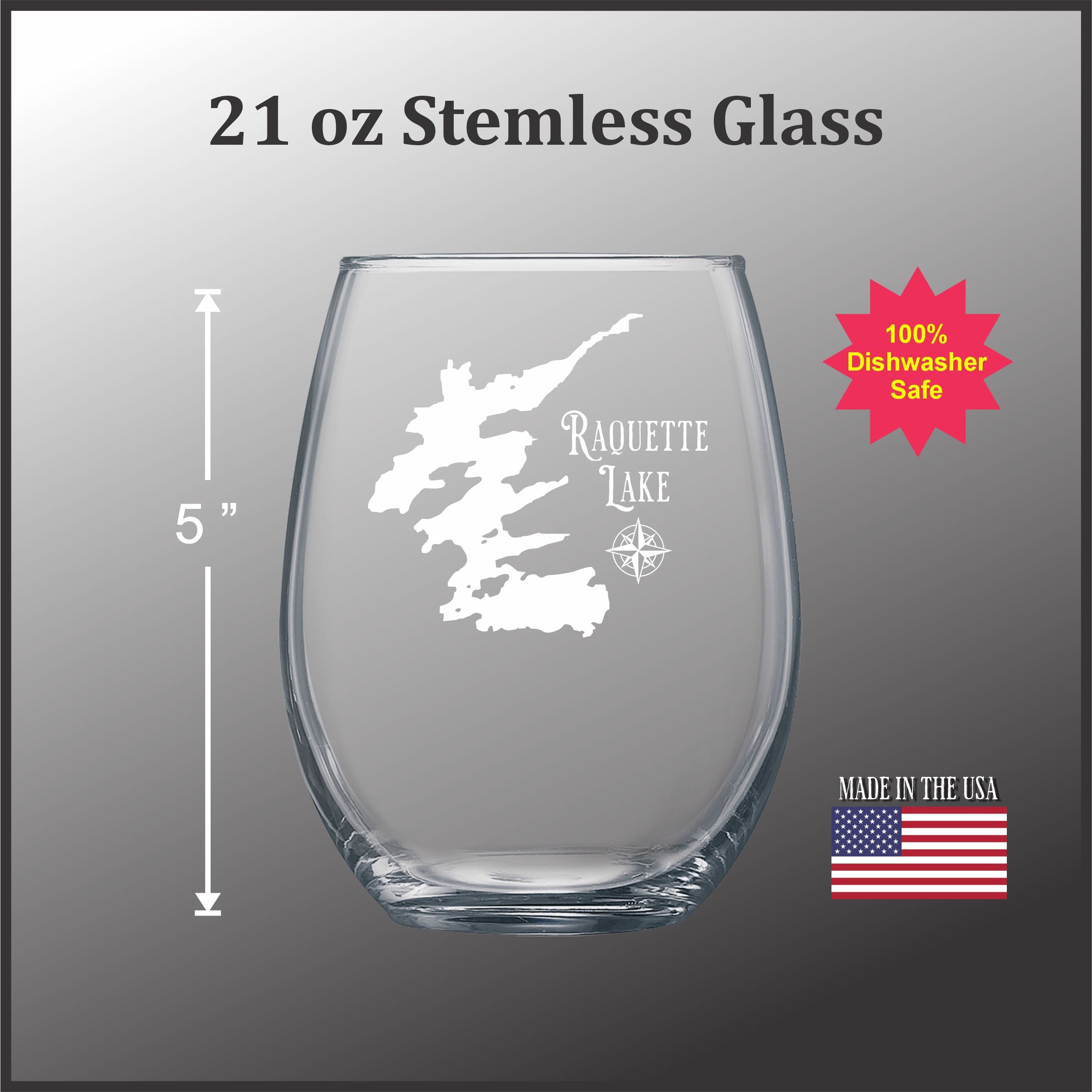 Make My Lake Vintage 21 oz Stemless Wine Glass