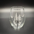 3 Trees - Etched 21 oz Stemless Wine Glass