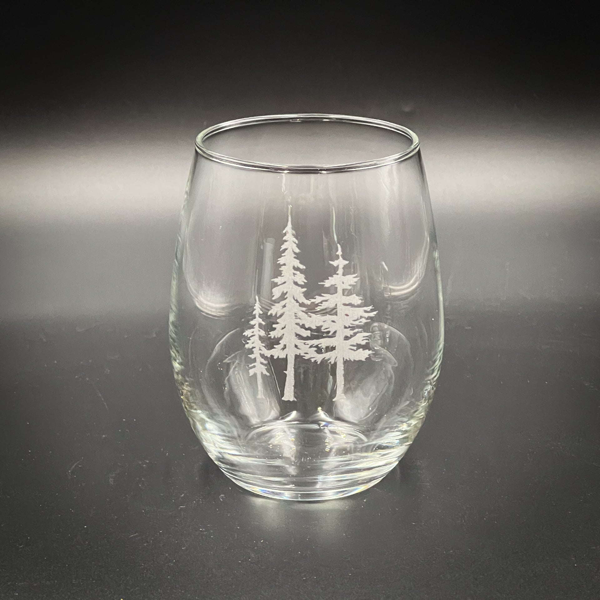 3 Trees - Etched 21 oz Stemless Wine Glass