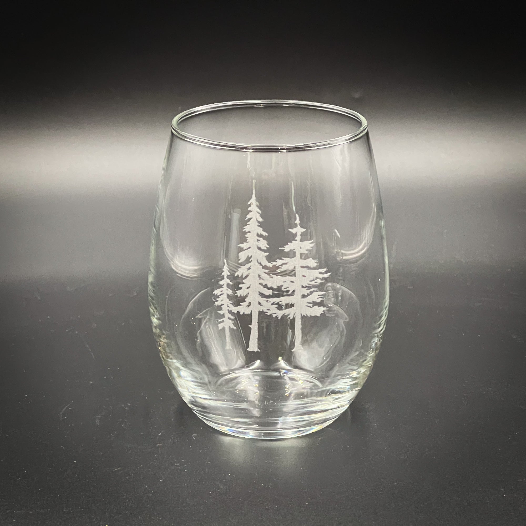 3 Trees - Etched 21 oz Stemless Wine Glass