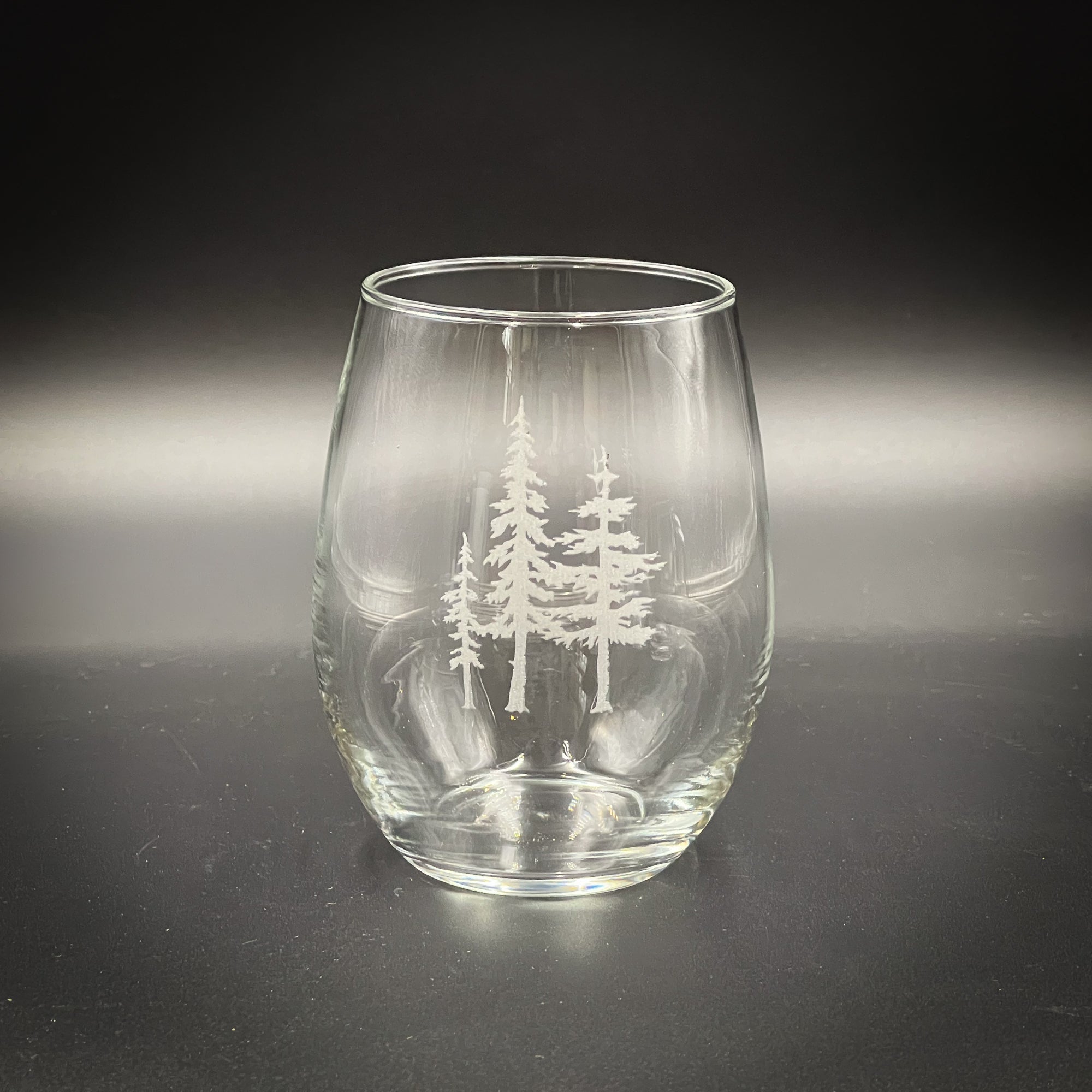 3 Trees - Etched 21 oz Stemless Wine Glass