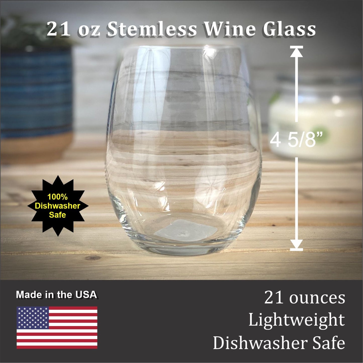 Trees - Etched 21 oz Stemless Wine Glass