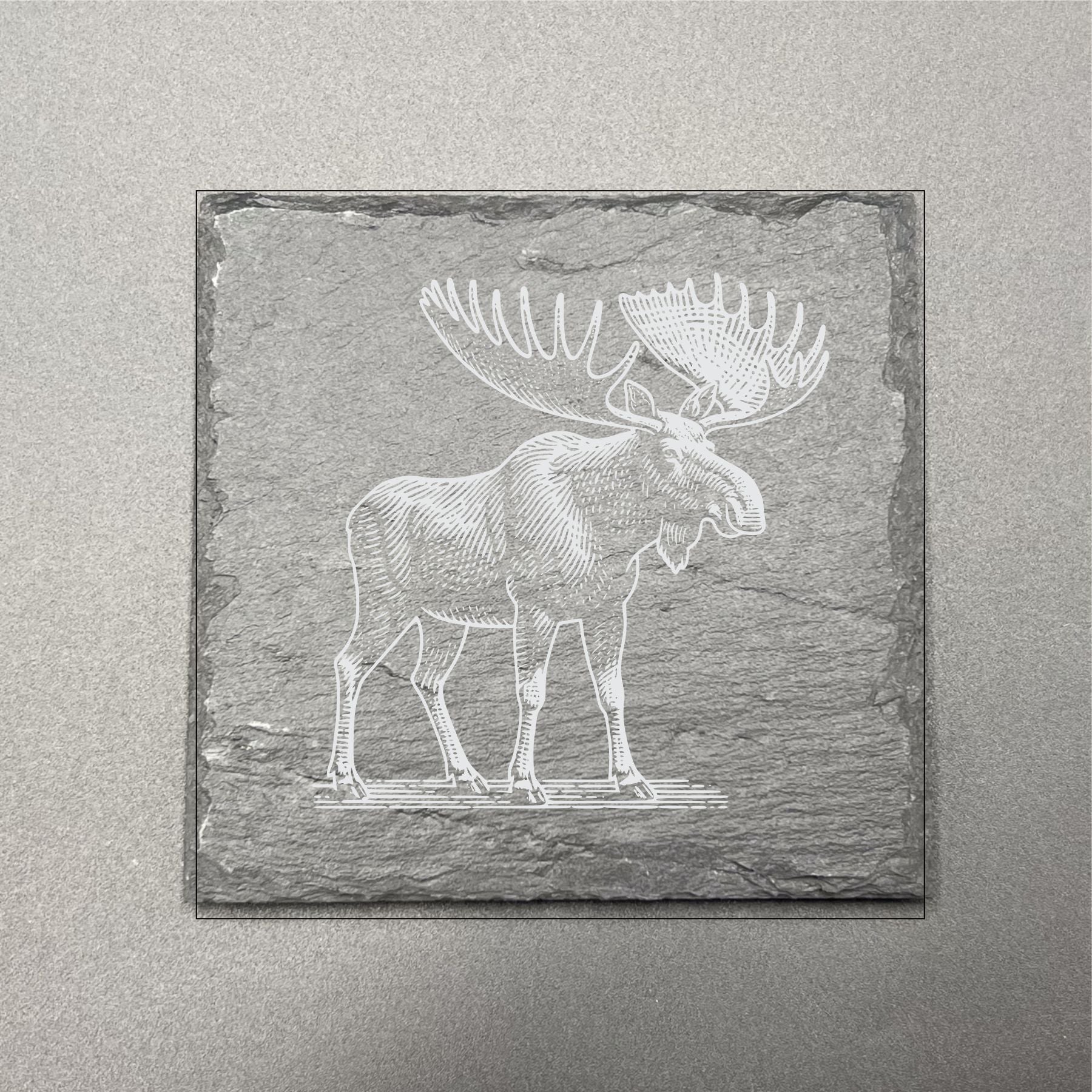 Moose - 4" Square Slate Coaster