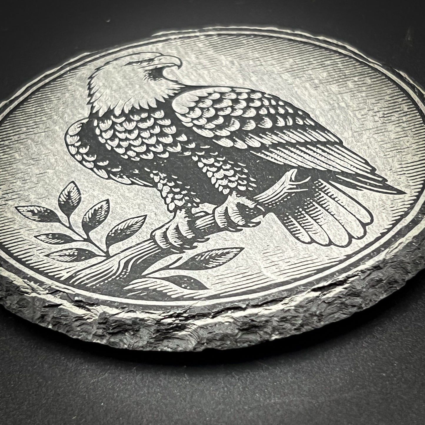 Eagle Perched - 4" Square Slate Coaster (In Store)