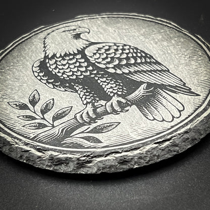 Eagle Perched - 4" Square Slate Coaster (In Store)