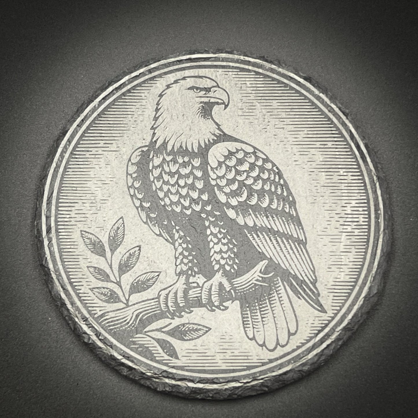 Eagle Perched - 4" Square Slate Coaster (In Store)