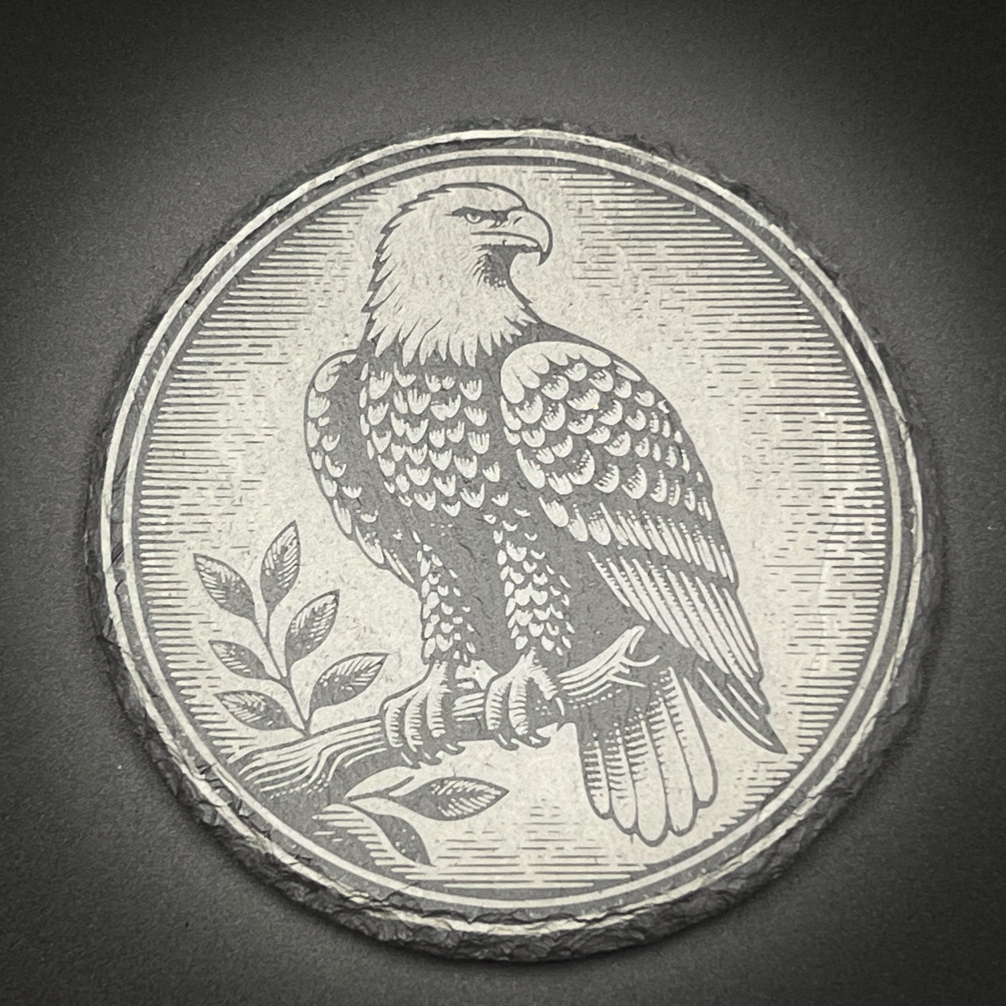 Eagle Perched - 4" Square Slate Coaster