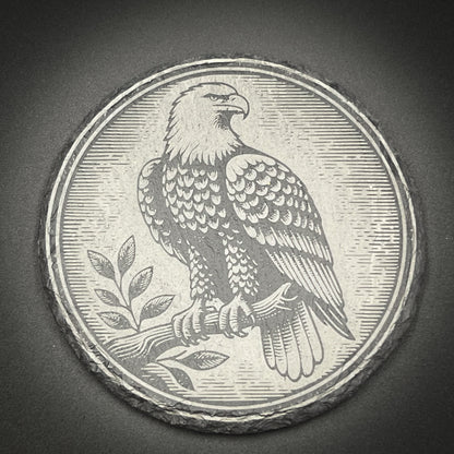 Eagle Perched - 4" Square Slate Coaster (In Store)