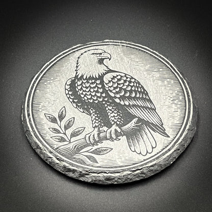 Eagle Perched - 4" Square Slate Coaster (In Store)
