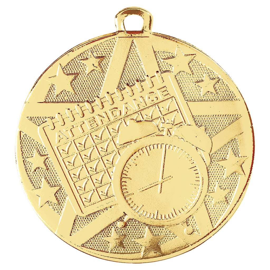 Gold 2" Superstar Perfect Attendance Medal
