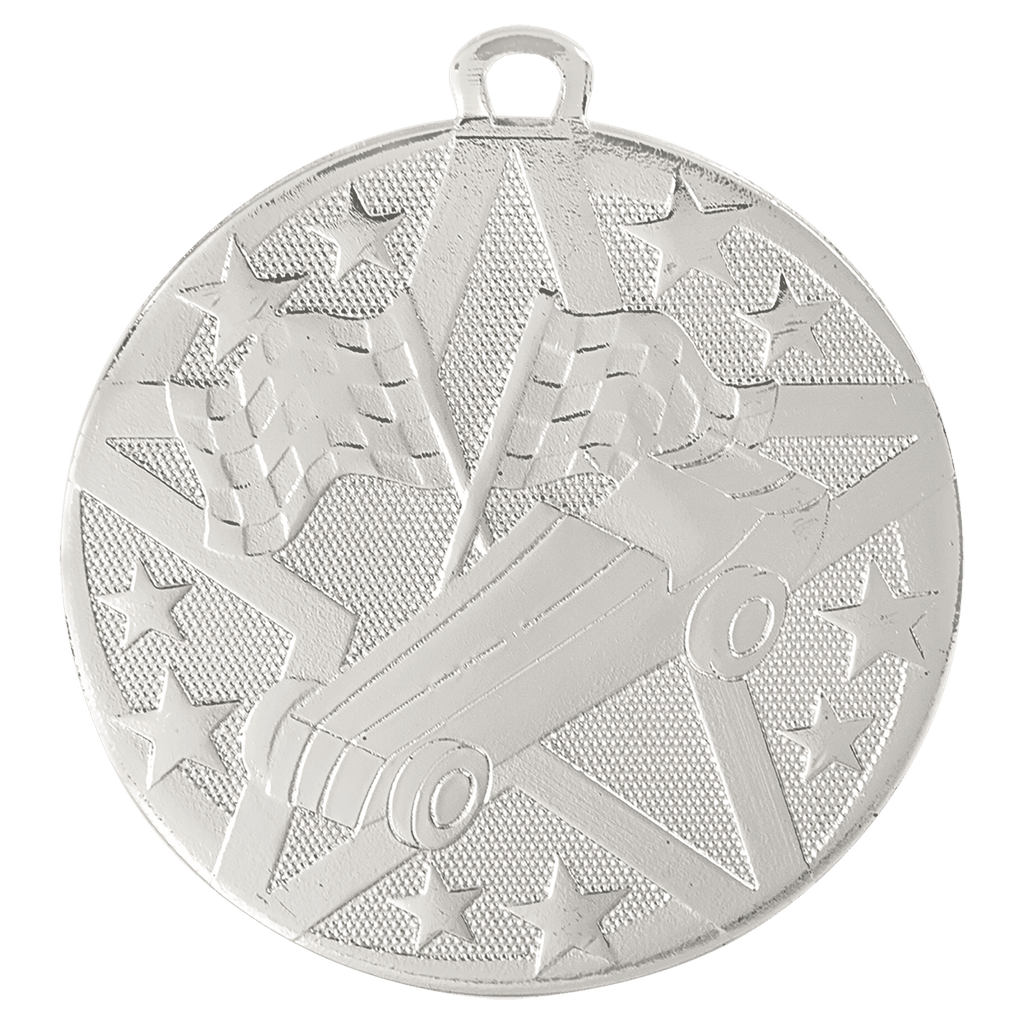 Silver 2" Superstar Pinewood Derby Medal