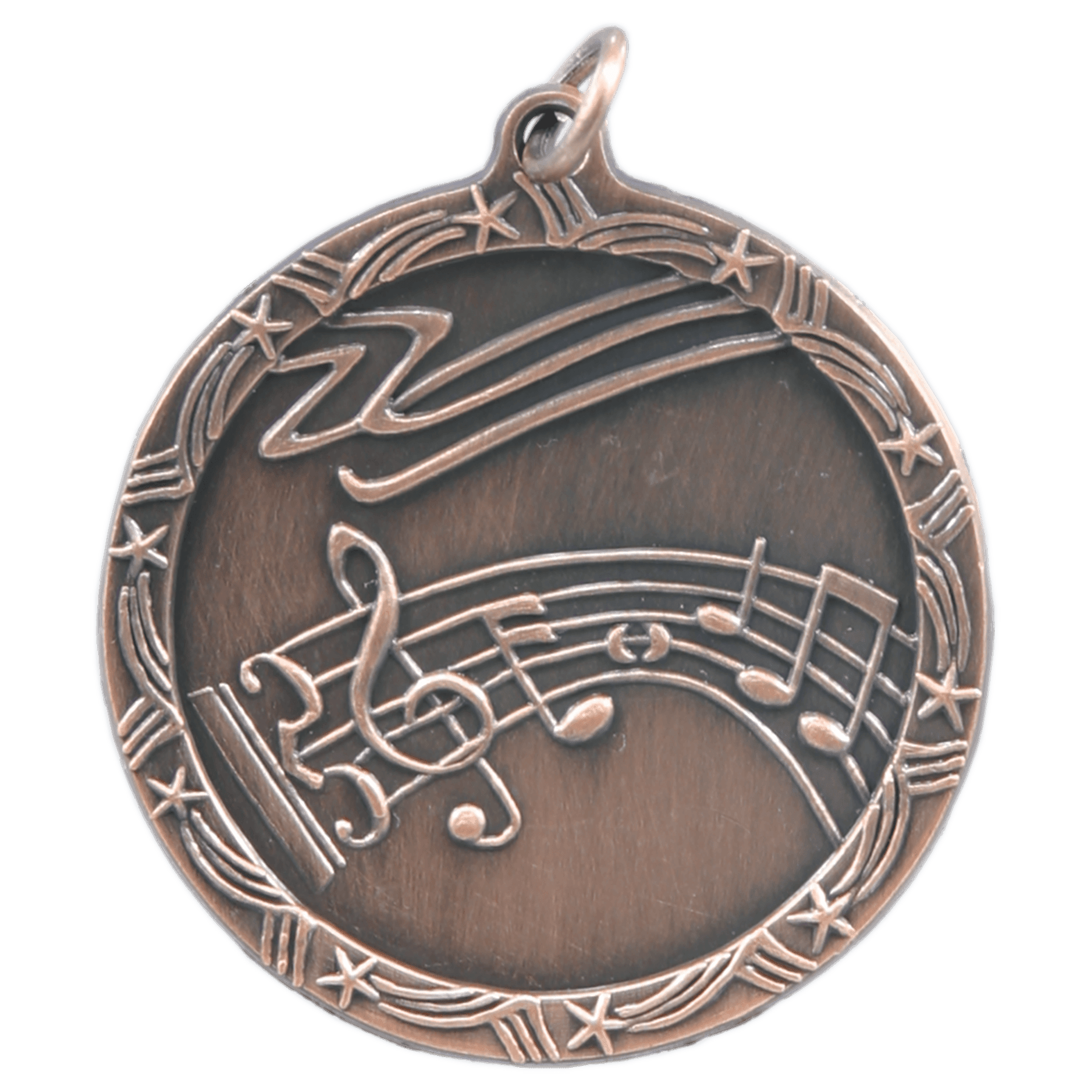Antique Bronze 1 3/4" Music Shooting Star Medal