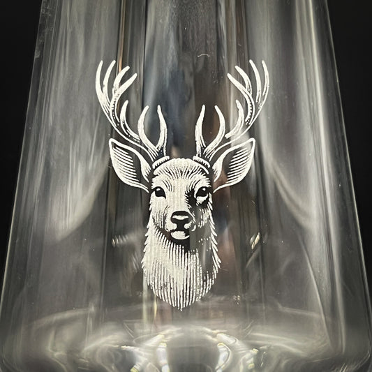 Vintage Deer - Stemmed Crystal Wine 17.25 oz