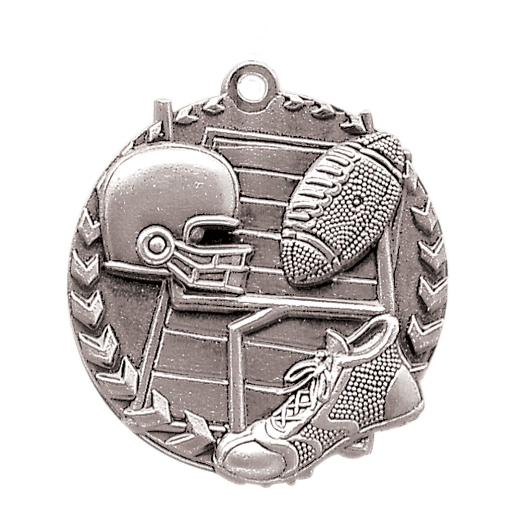 Antique Silver 1 3/4" Football Millennium Medal