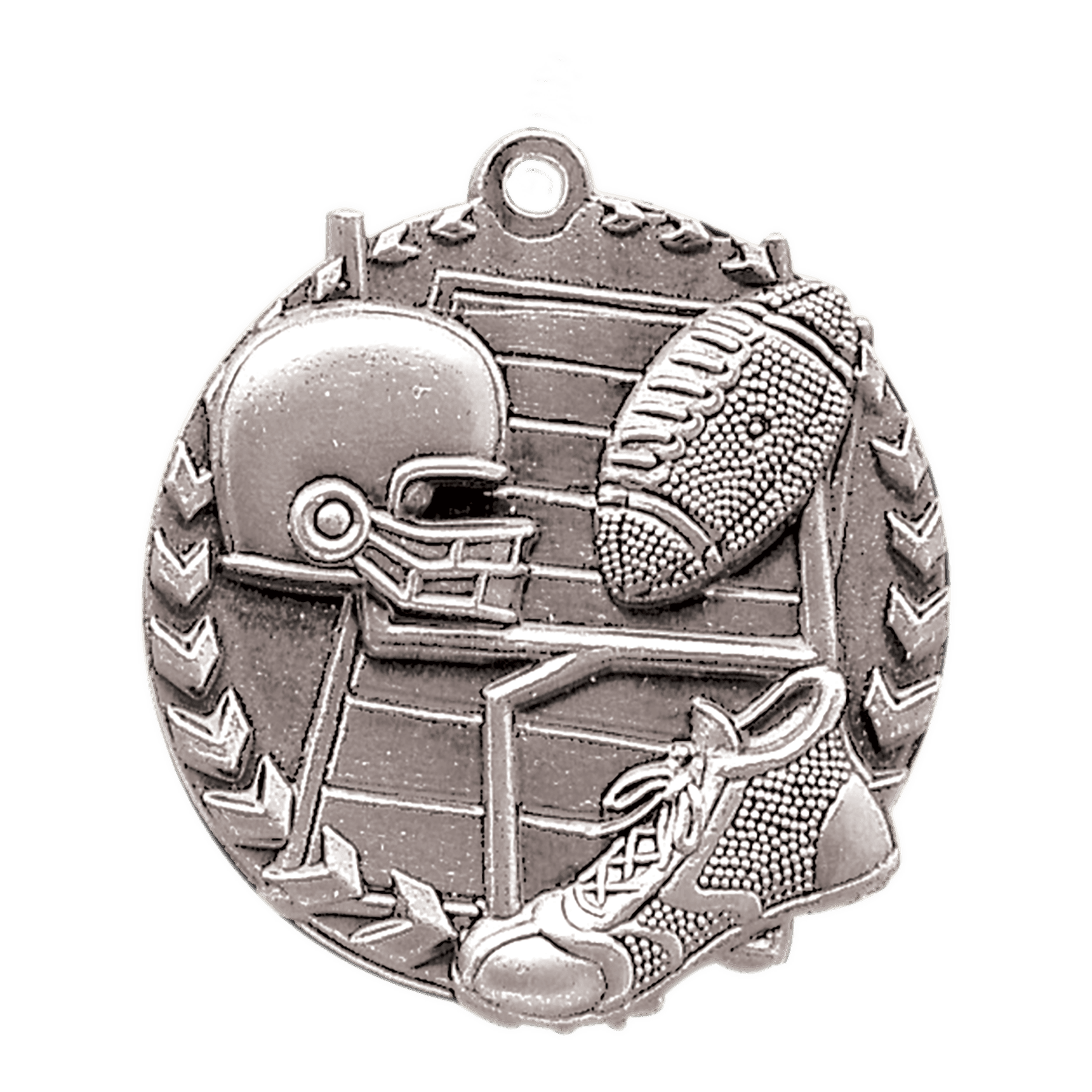 Antique Silver 1 3/4" Football Millennium Medal