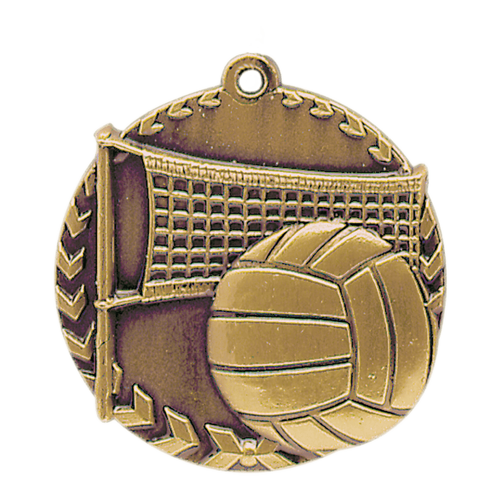 Antique Gold 1 3/4" Volleyball Millennium Medal
