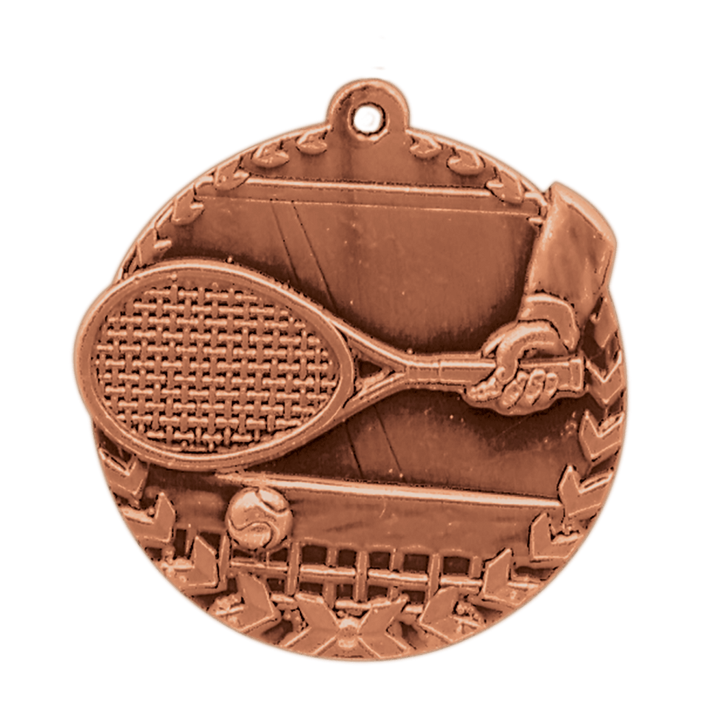 Antique Bronze 1 3/4" Tennis Millennium Medal