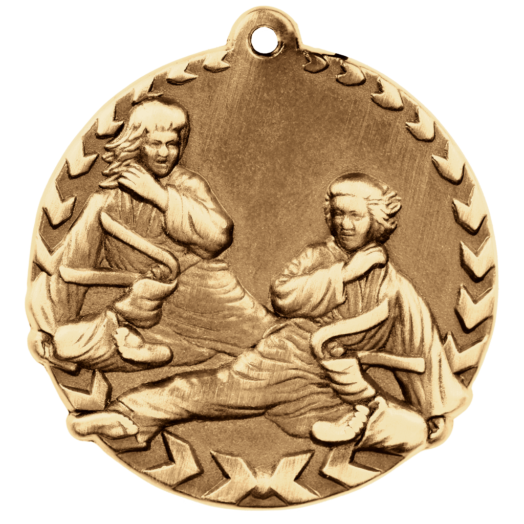Antique Gold 1 3/4" Martial Arts Millennium Medal