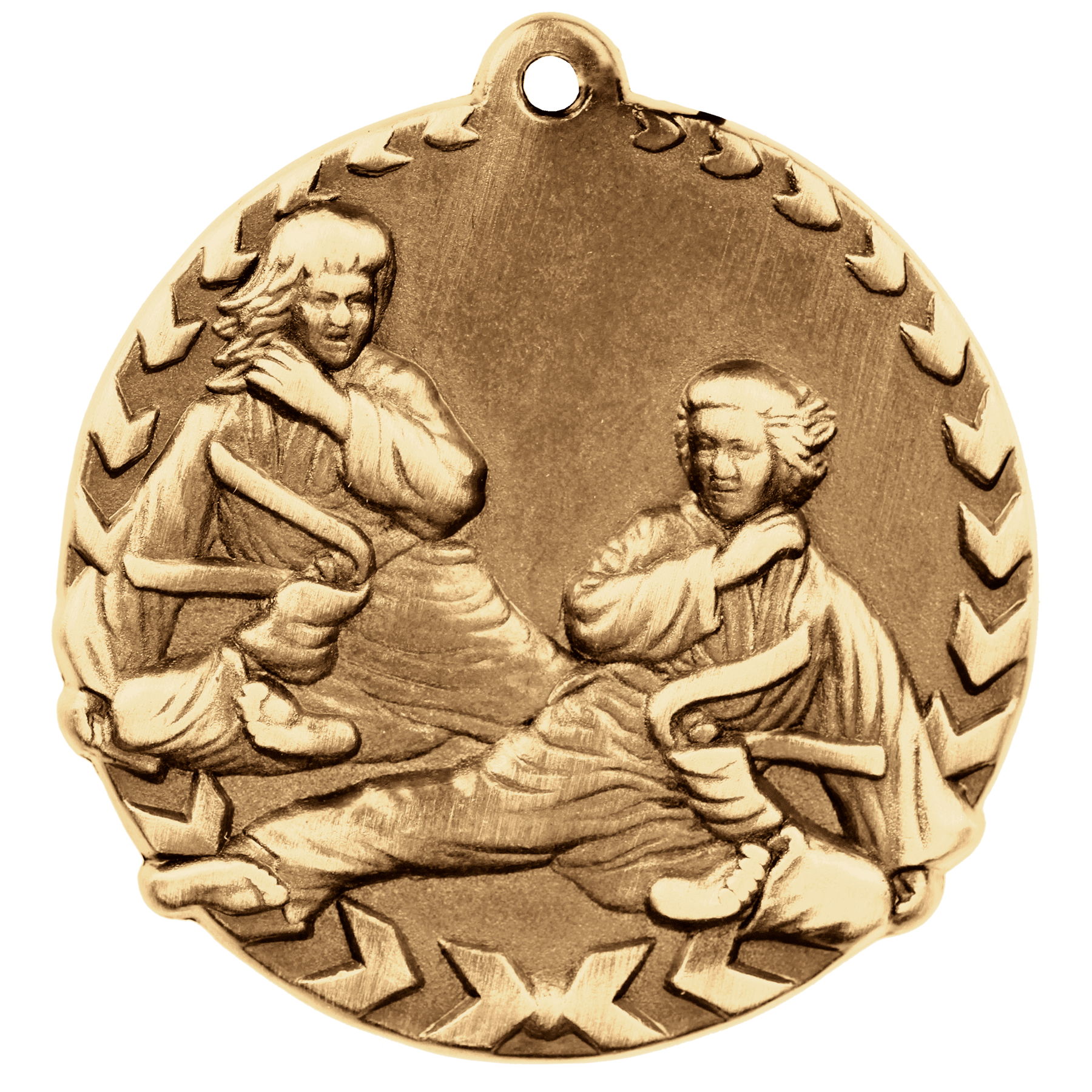 Antique Gold 1 3/4" Martial Arts Millennium Medal