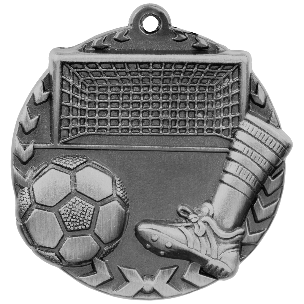 Antique Silver 1 3/4" Soccer Millennium Medal